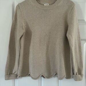J. Crew Women's Beige scalloped Sweater